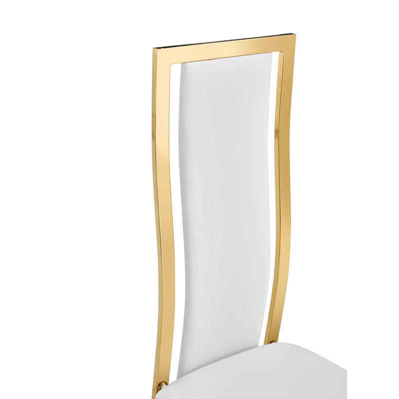 Kristiane Velvet Upholstered Full Back Dining Chairs Modern Design (Set of 2), White