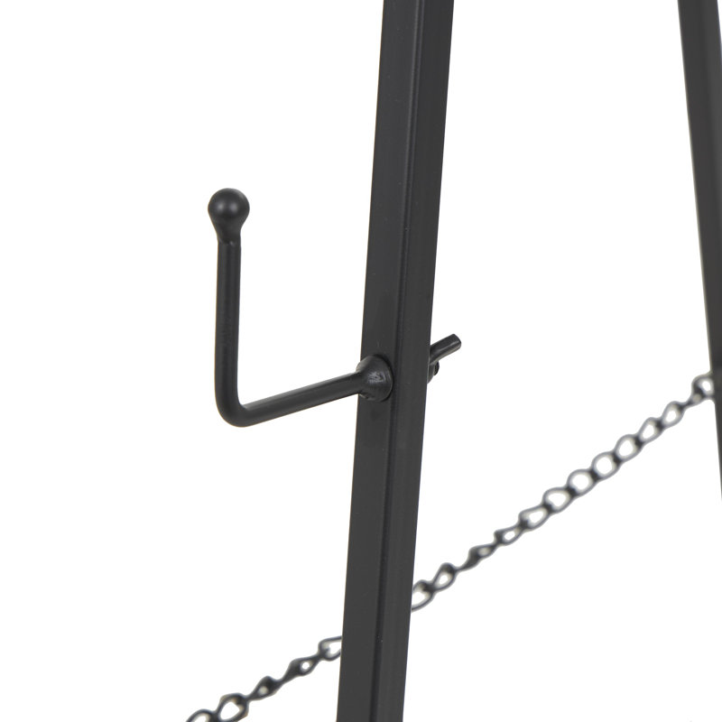 Grand chevalet présentoir à 3 niveaux Cole & Grey en métal noir 20 po x 18 po x 56 po, Noir
