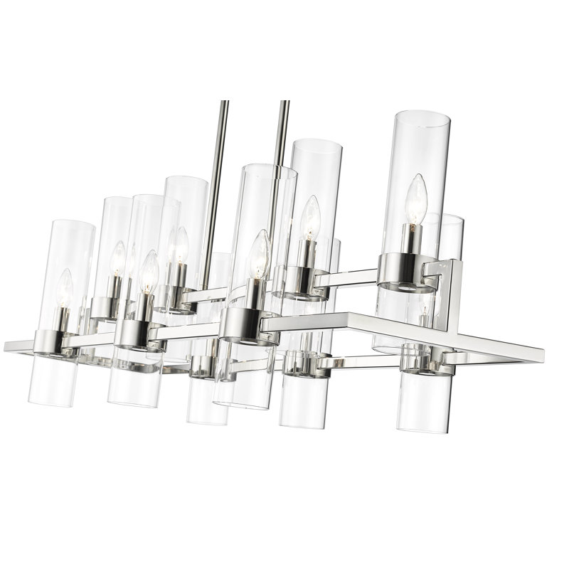 Calumet 10 - Light Dimmable Kitchen Island Cylinder Chandelier, Polished Nickel