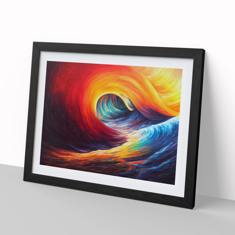 Fine Modern Abstract - Single Picture Frame Print, Black Framed, 46cm H x 64cm W x 2cm D