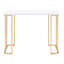 Ample Workespace blanc et or, bureau rectangulaire, fabrication en métal, bureau d'étude fiable - Maximisez votre potentiel scolaire