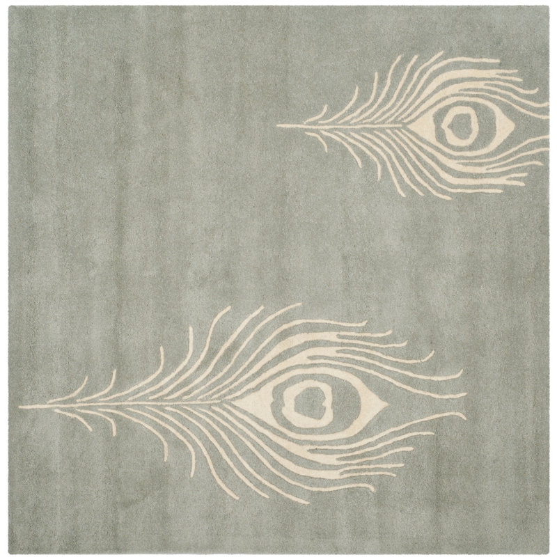 Nonia Hand Tufted Wool And Viscose Rug, Square 8'