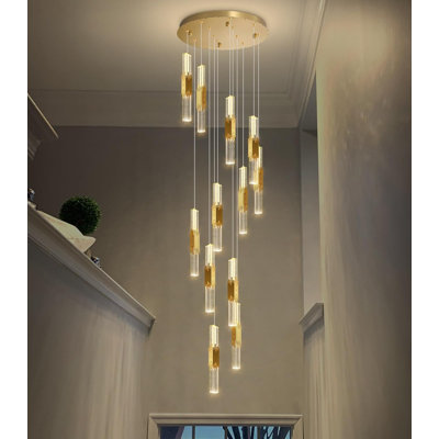 Lustre moderne 12 lumières DEL en acrylique cristal