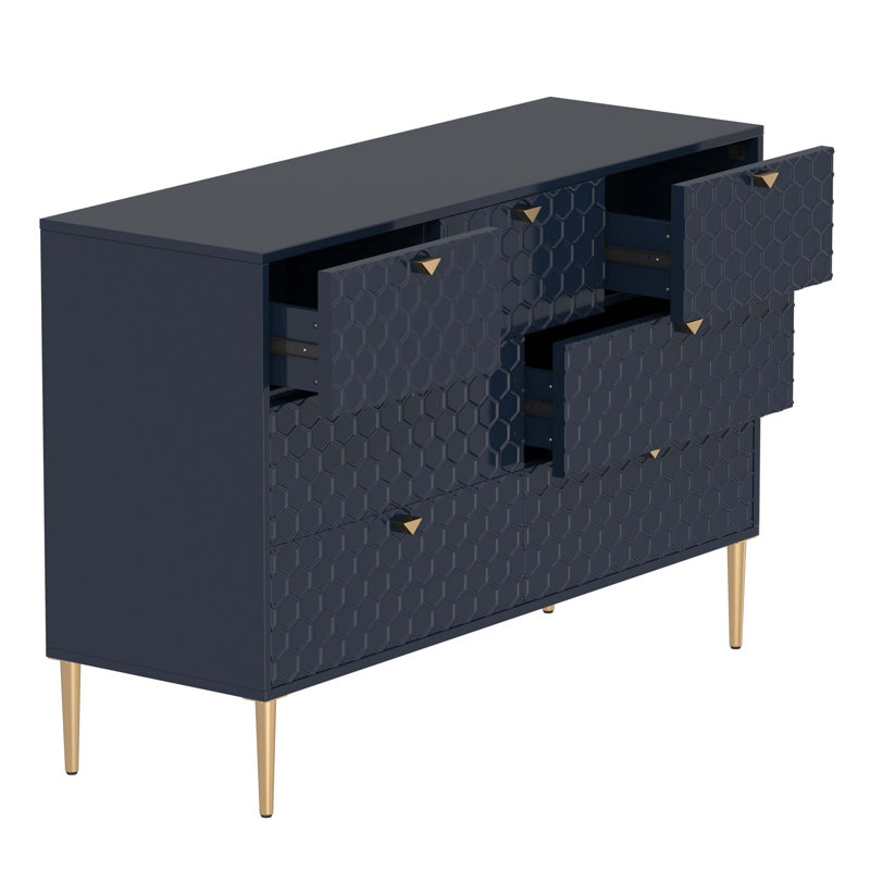 Armoire de rangement autoportante Modern, Bleu, H 31,77 po x l 47,8 po x P 15,75 po