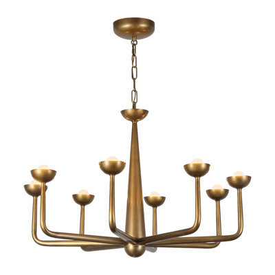 Spade 30-in White dimmable LED Chandelier