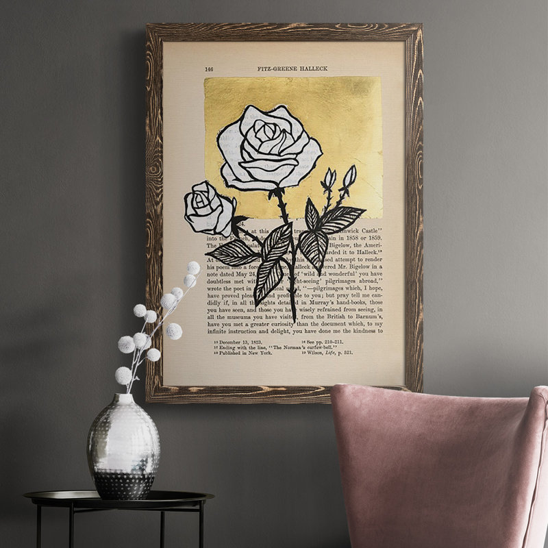 Floral Diary II - reproduction d'un cadre photo sur toile, H 37,5 po x l 27,5 po x P 1 po, Noyer