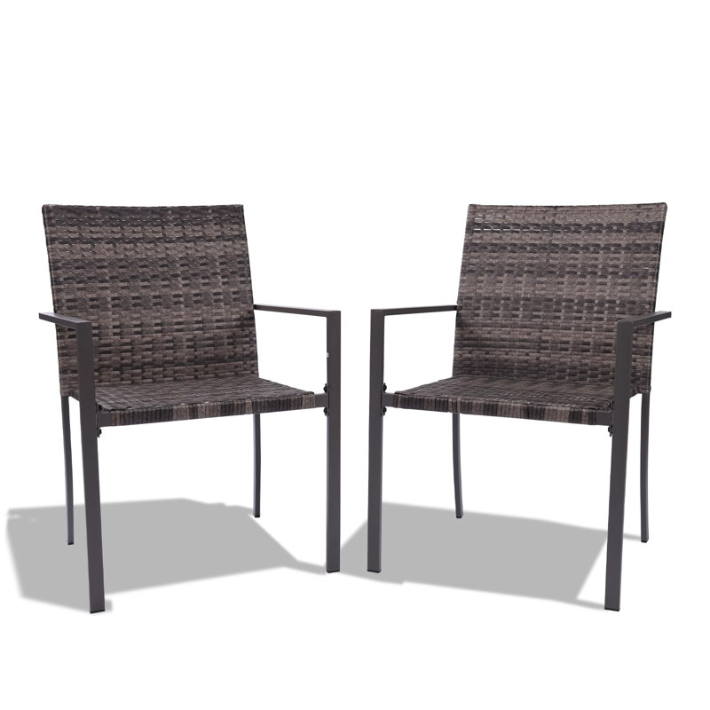  Ensemble de 2 chaises de patio pour l'extérieur Elegant, Gris