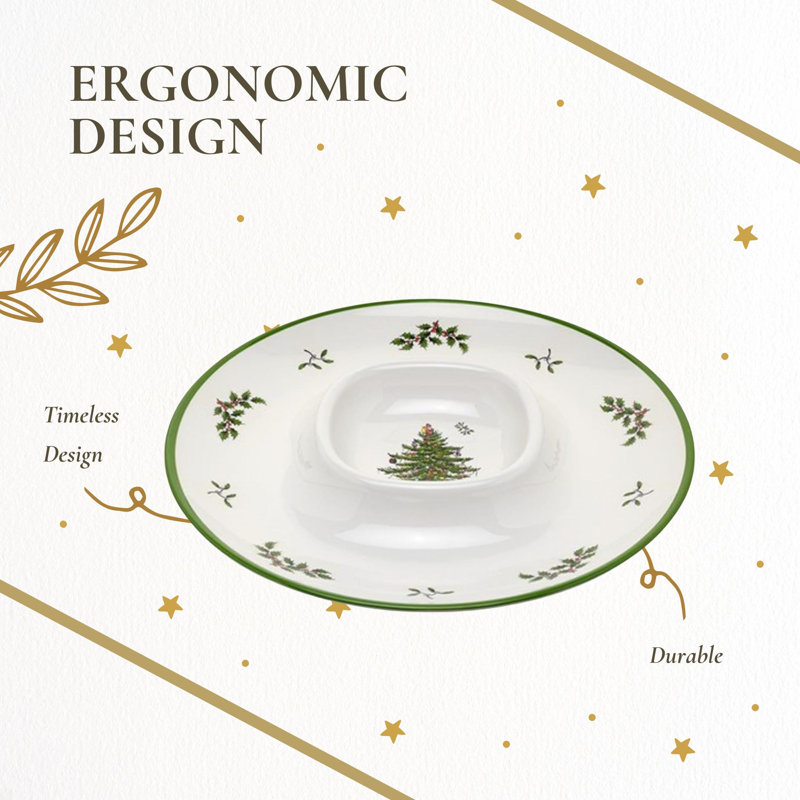 Christmas Tree Melamine Chip and Dip Platter