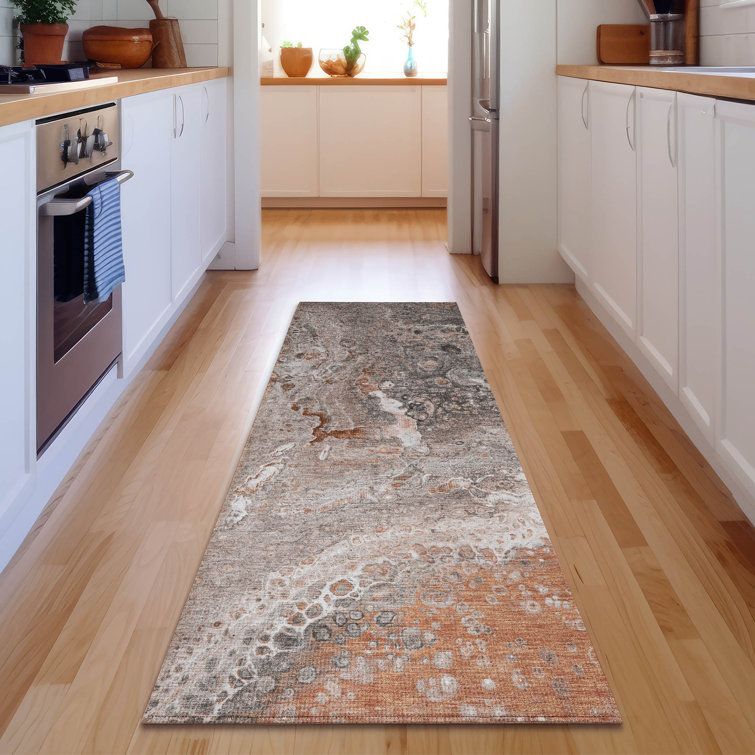 Premium Machine Washable Cerrito AMF588 Terracotta Rug