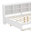 Lit de jour double en bois avec couchette, lit de jour avec tablette de rangement et ports de chargement USB