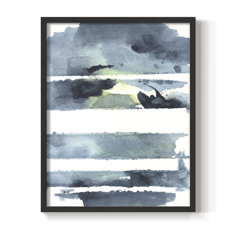Blue Memories I, reproduction encadrée - bois massif, Noir, H 10 po x l 8 po