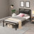 Jet Black Modern Twin Size Metal Platform Bed with Sturdy Support Structure, No Box Spring Required
