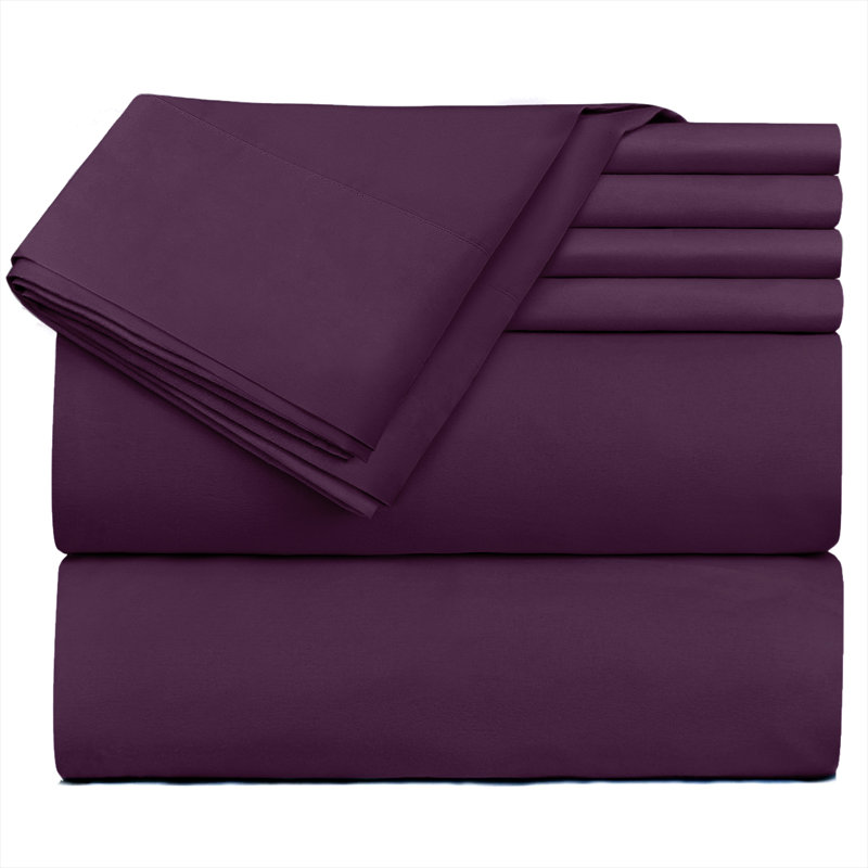 Ensemble de draps en microfibre Hotel Luxury, Aubergine, Grand