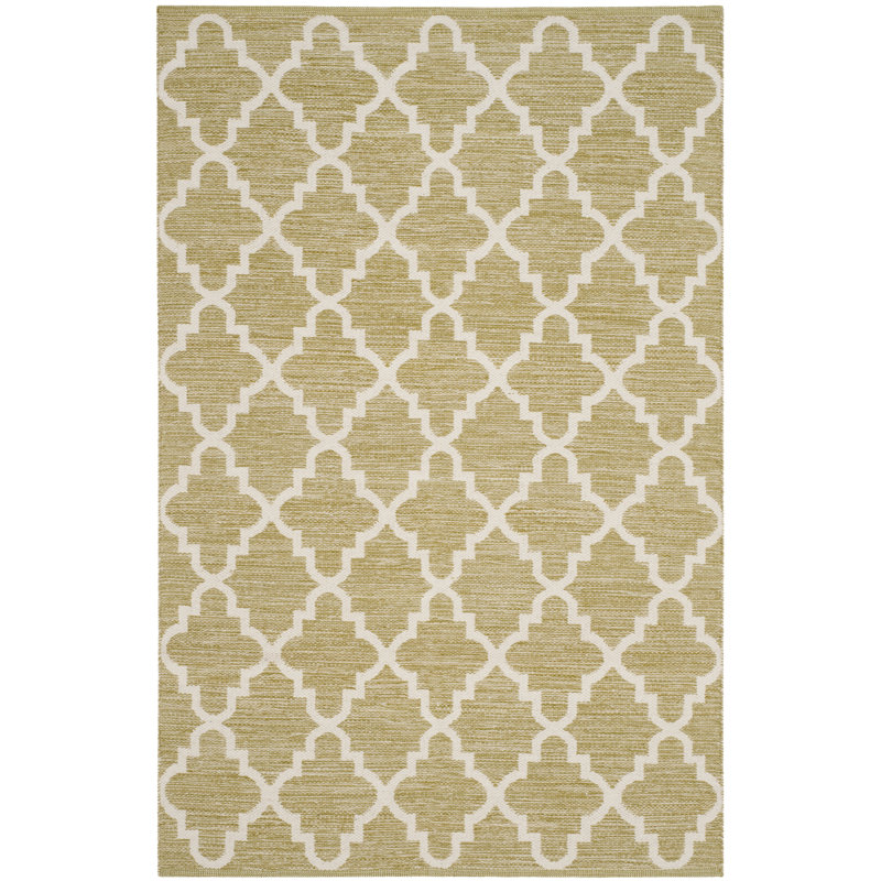 Lockbourne Hand Woven Cotton Geometric Rug, Rectangle 4' x 6'