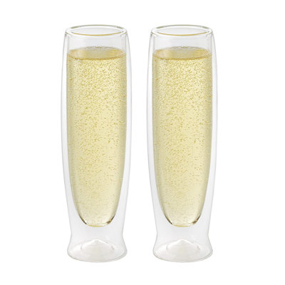 OGGI 2 - Piece 6oz. Glass Flute Glassware Set
