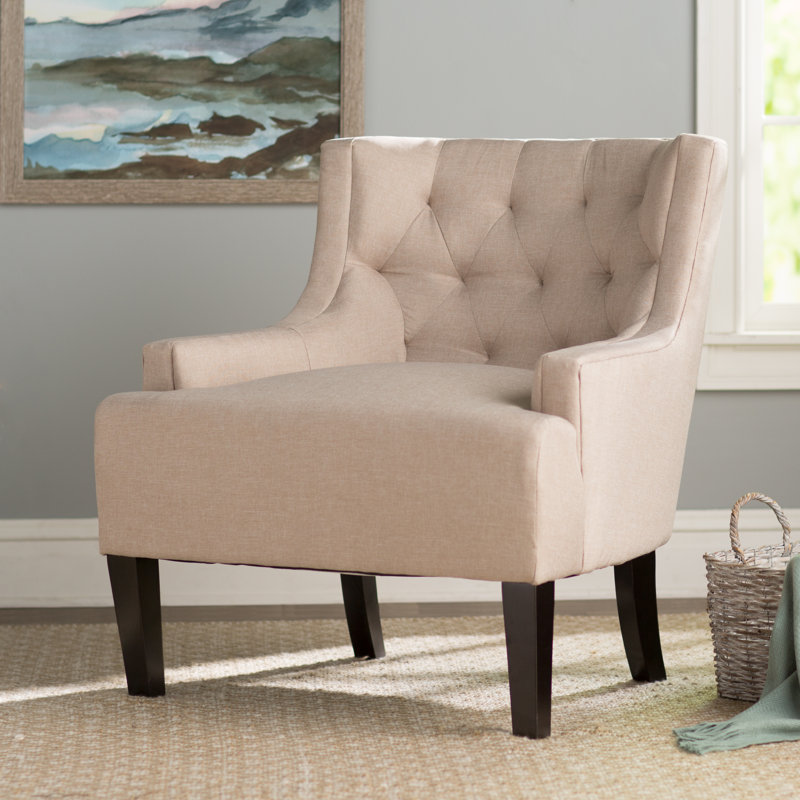 Fauteuil à oreilles capitonné de 83,18 cm de large Barwood, Lin beige