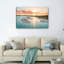 Ensemble de 1 tableau sur toile représentant un coucher de soleil sur la plage-129061917-129061920