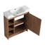 Meuble-lavabo autoportant de 30 po avec lavabo en céramique blanche et porte à fermeture en douceur, emballage KD-123654701