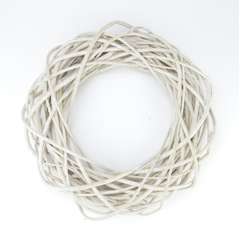 Couronne de brindilles de saule naturel, H 15 po x l 15 po x P 3,75 po