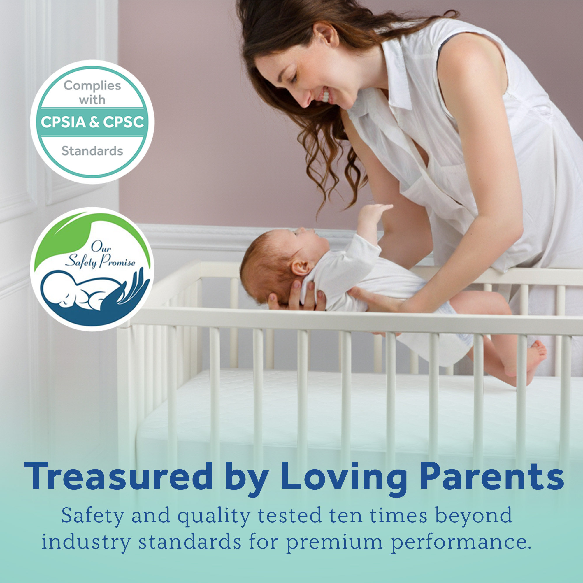 Sealy Baby Stain Protection Waterproof Fitted Baby Crib Mattress Protector Crib Mattress Pad Topper for Crib Mattresses and Toddler Beds, Machine Washable and Dryer Friendly, 52" x 28"