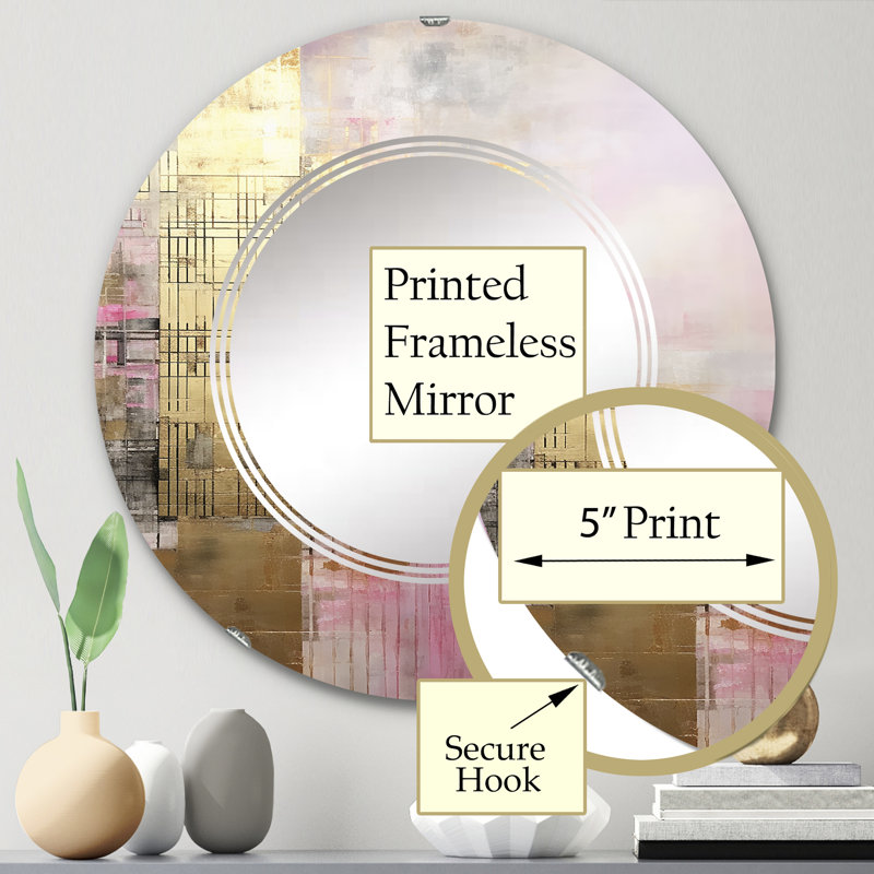 Molyneux - Miroir mural rond moderne, 24 po x 24 po