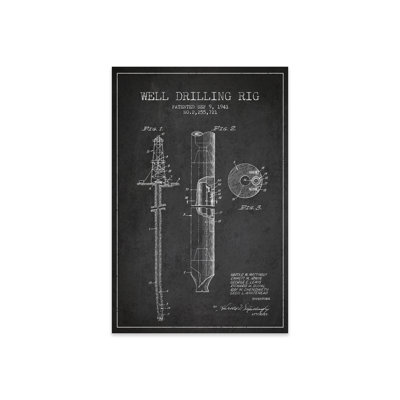 " Oil Rig Charcoal Patent Blueprint " by Aged Pixel