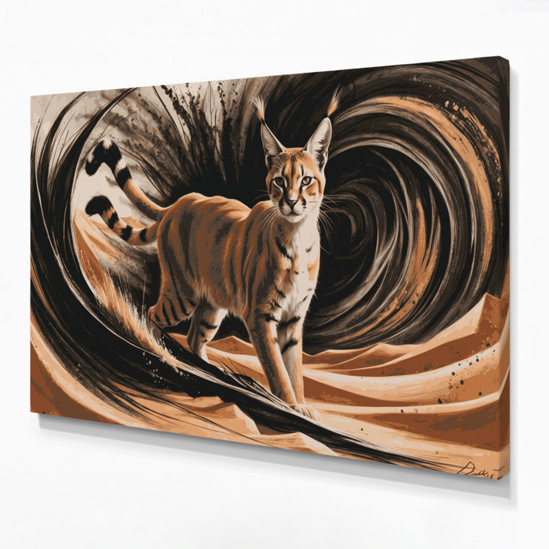 Faune, art mural sur toile brun caracal, H 11 po x l 14 po