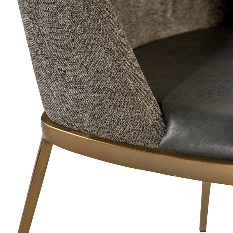 Dover Upholstered Dining Chair, Dark Gray Performance Basketweave