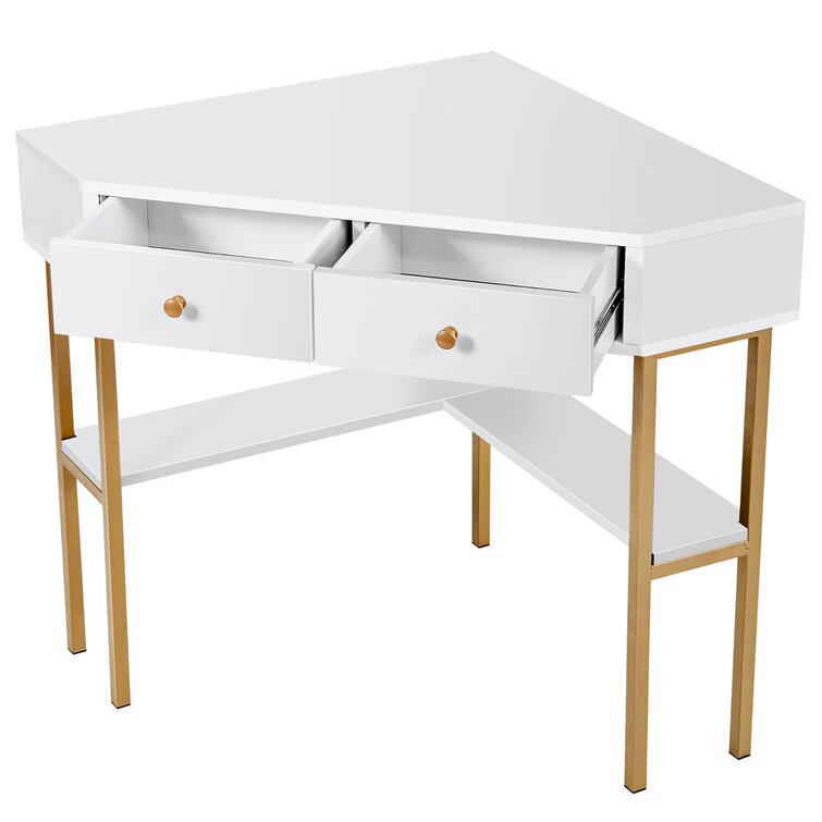 Antawan Desk Ebern Designs Size: 29 H x 47.25 W x 23.5 D, Color (Top/Frame): Brown/White