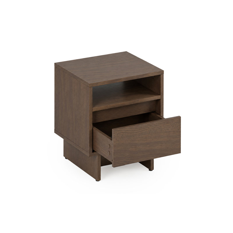 40 cm W Laminate Bedside Table, Elegant Oak