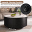 Table basse ronde moderne mobile avec roulettes-960676302