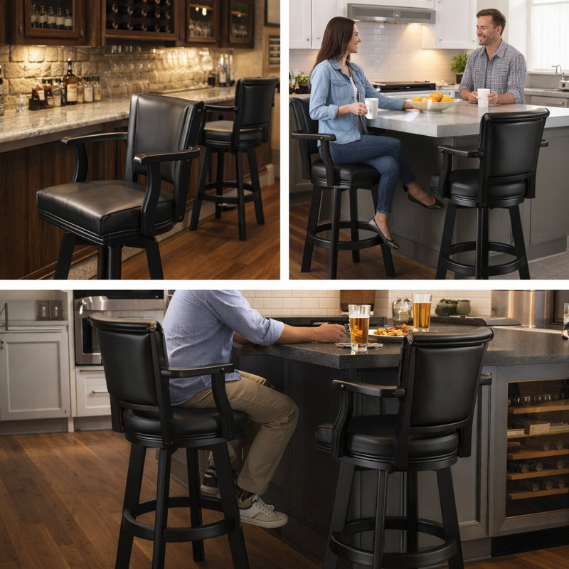 Tabouret de bar Millender, Noir