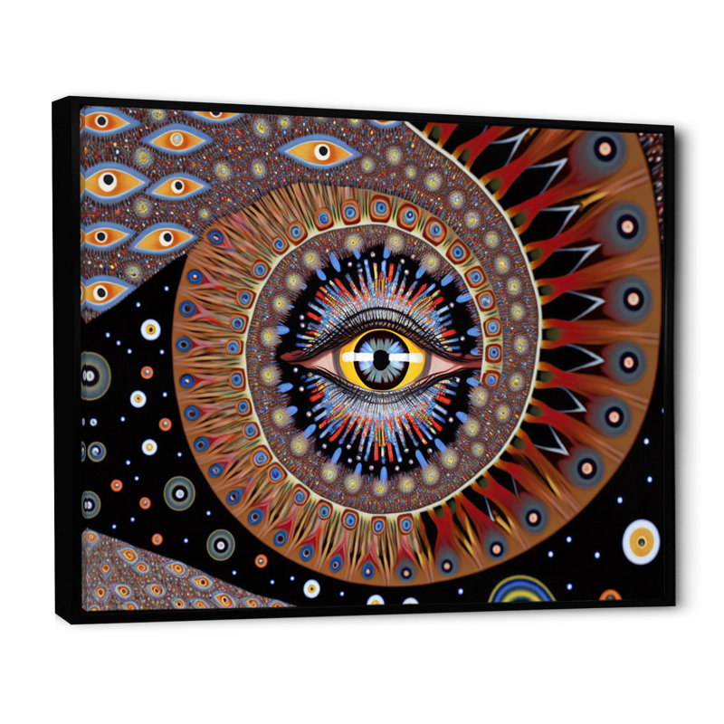 «Sacred Vision Eye of Consciousness», reproduction sur toile, H 16 po x l 32 po x P 1 po, Cadre flottant noir