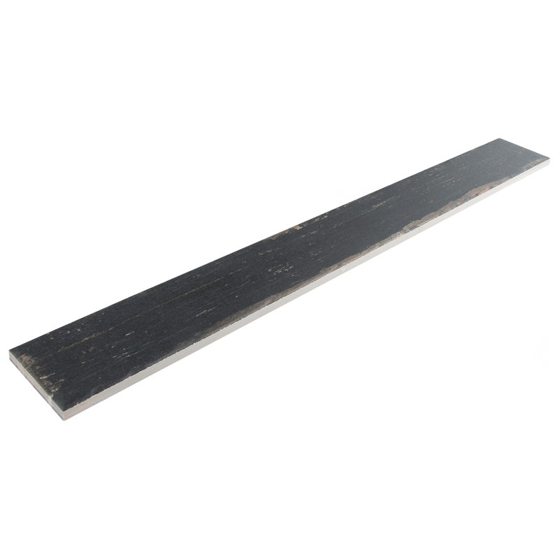 Retro 3" x 24" Porcelain Wood Look Wall & Floor Tile, Black