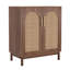 Buffet 59 po en rotin brun foncé et bois jaune (ensemble de 2)