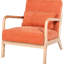 Fauteuil orange de style moderne du milieu du siècle, structure en bois d'hévéa, coussin lombaire amovible, idéal pour le salon, la chambre ou le bureau - Confortable et facile à monter