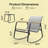 3-Piece  Outdoor Patio Conversation Rocking Set With Table，Seating Group-1398740745