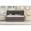 Lit simple gris antique avec bibliothèques intégrées, trois options de rangement et compartiments de bibliothèque gigognes coulissants, 3 tiroirs-874195727-874195712
