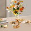 French Style 2-Tiered Fruit Bowl Gold Resin Countertop Organizer with Vase - Decorative Stand for Kitchen, Dining Room, Living Room
