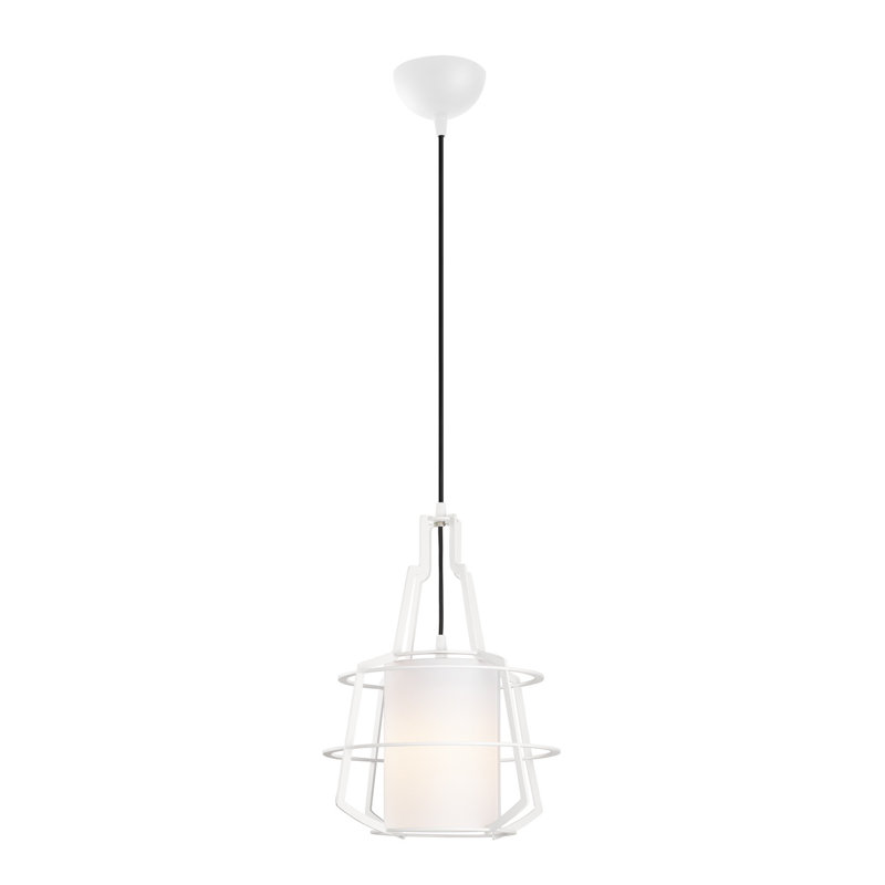 Luminaire suspendu géométrique 1 lumière Taryn, Blanc