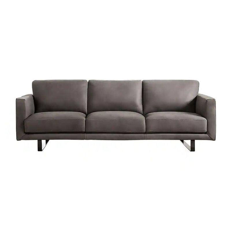 Canapé contemporain l 90,4 po, gris