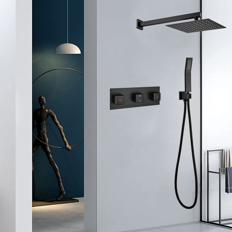 Système de douche complet thermostatique mural Elin 10 "