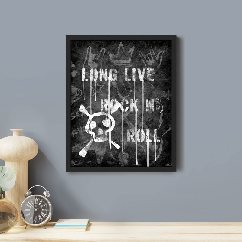 «Rock Life Live Rock», H 10 po x l 8 po, Noir
