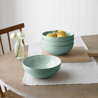 Denby Elements Coupe Cereal Bowls, Light Green