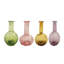 Divers vases en verre récupéré embossé