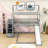 Anterrius Twin Over Full Bunk Bed With Playhouse Design and Slide-2087061605