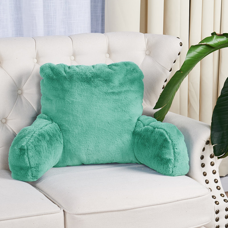 Faux Fur Throw Pillow, Blue Turquoise