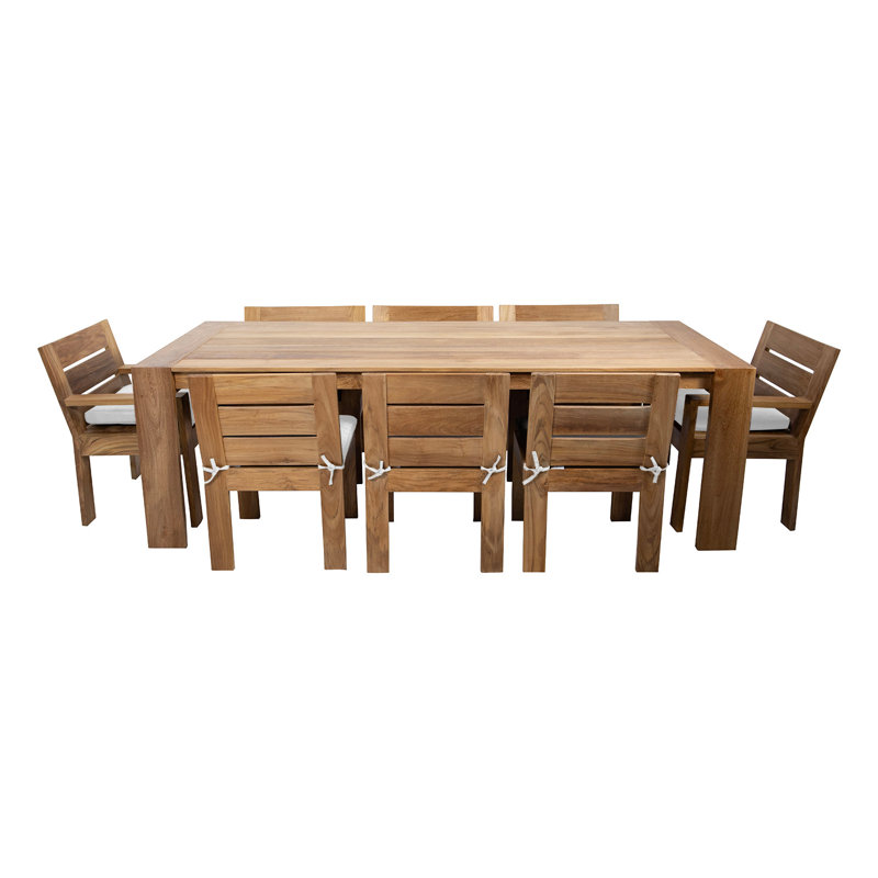 Pacific 9 - Piece Dining Set, White, 30.5"H x 96"L x 42"W