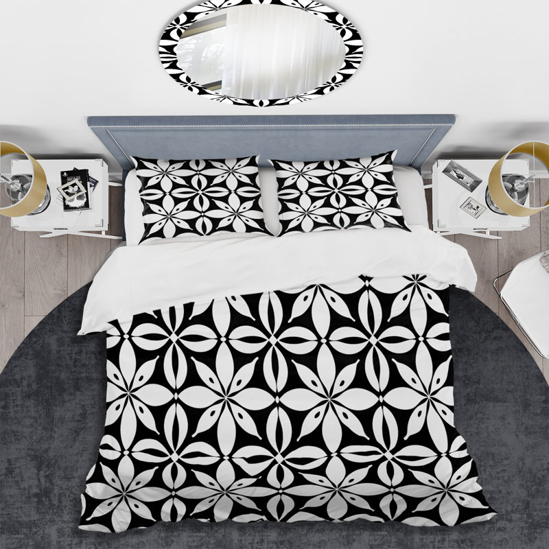 Ensemble de housse de couette transitionnel noir et blanc, Housse de couette très grand et 2 très grandes t