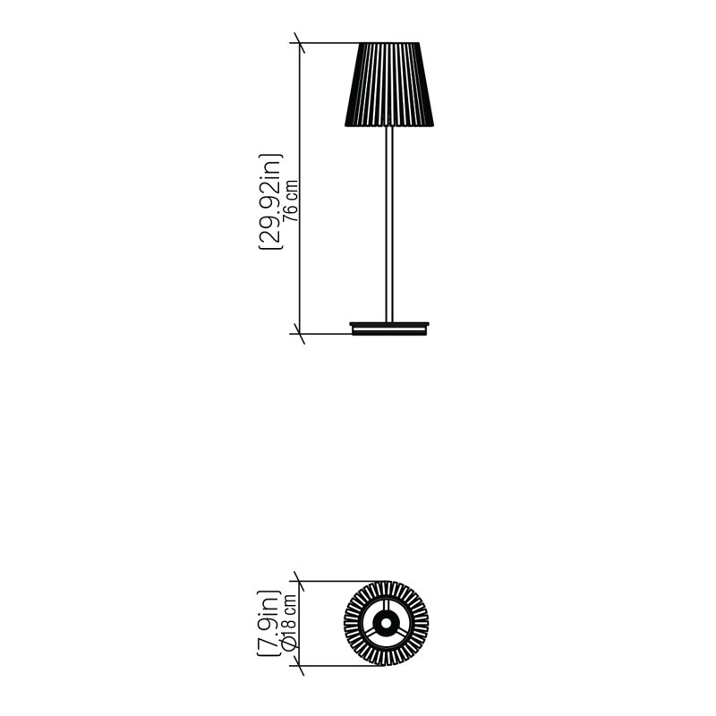 Living Hinges Table Lamp, 29.92" H x 7.9" W x 7.9" D, Imbuia